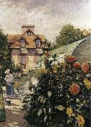 Gustave Caillebotte Big Chrysanthemum in the garden oil painting reproduction